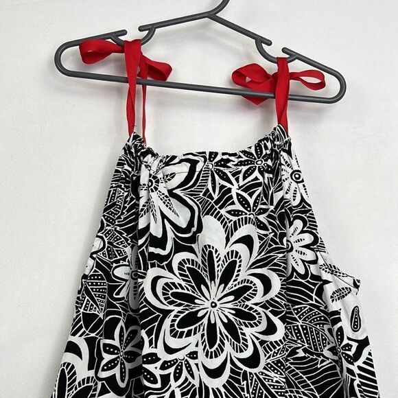 Hanna Andersson black and white floral sundress with red accents EUC size 8 - Picture 7 of 12